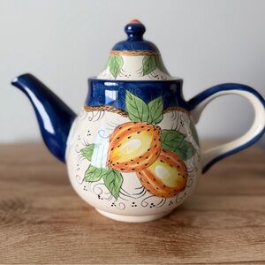 Burton & Burton Vintage Ceramic Floral Teapot Hand Painted